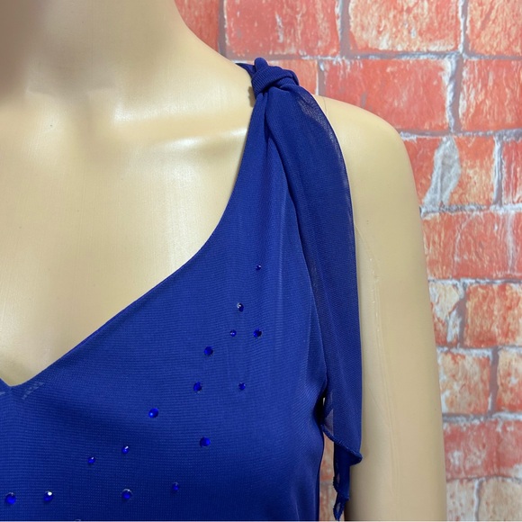 California Concepts Vintage 90’s Chiffon Tie Shoulder Maxi Dress - Picture 3 of 7